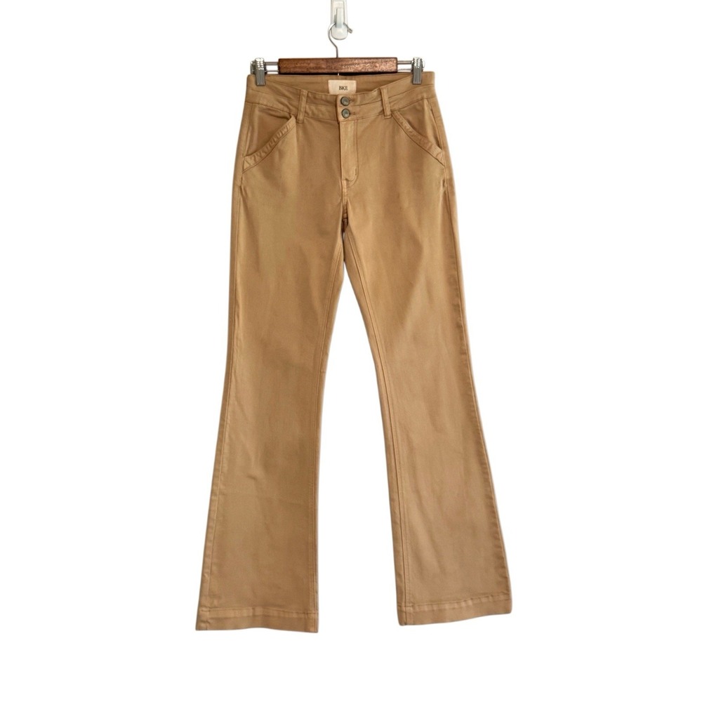 BKE Khaki Jean Pants Bootcut Flare Y2K Casual Stretch Casual Office Womens 28